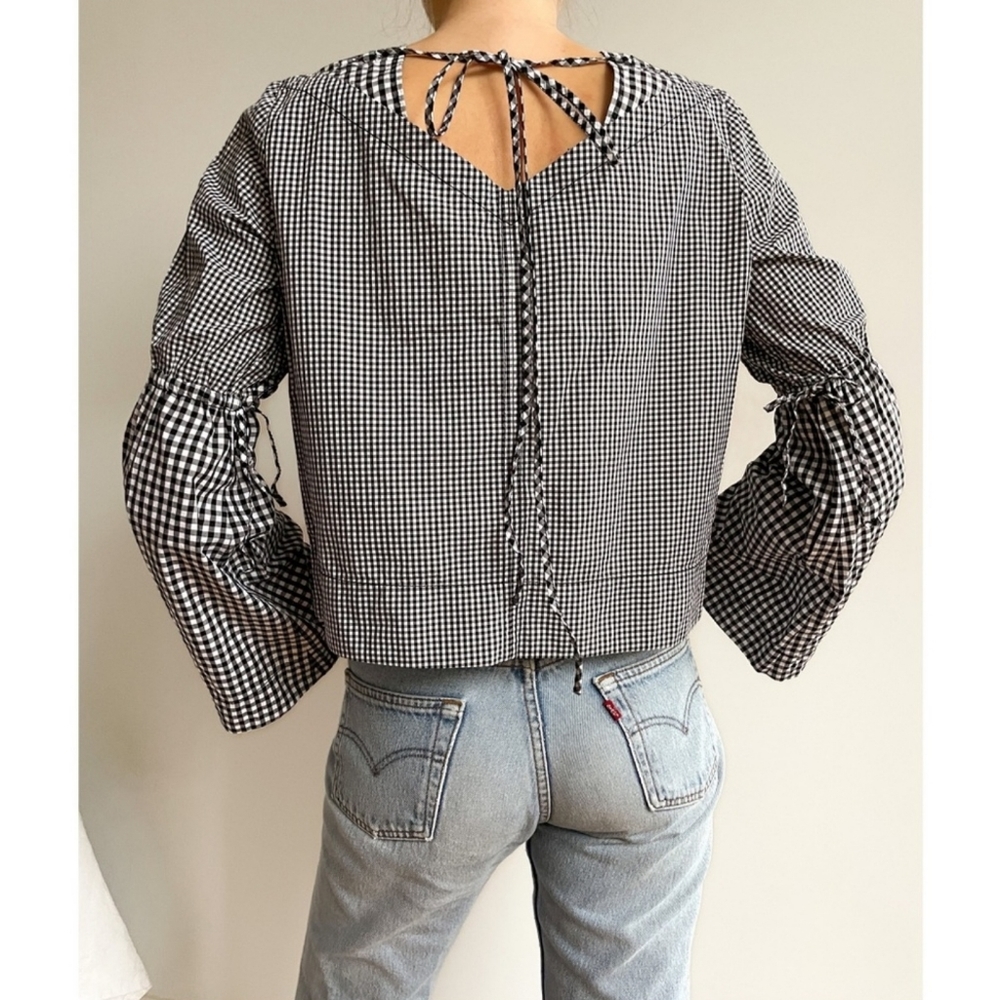 Derek Lam 10 Crosby Cotton Checkered Top
